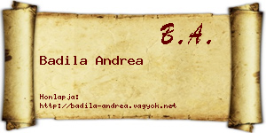 Badila Andrea névjegykártya
